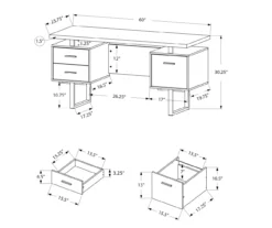 60" Black & Silver Floating Desk 11 60" Black & Silver Floating Desk -Furniture Series Sales 810527331 5