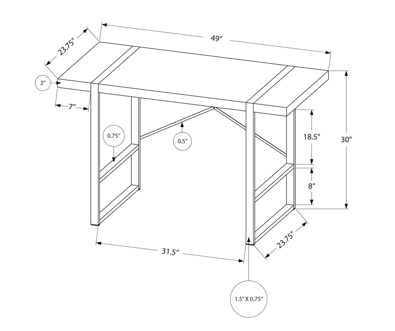 Monarch Paneled Metal Computer Desk 21 Monarch Paneled Metal Computer Desk - Image 19