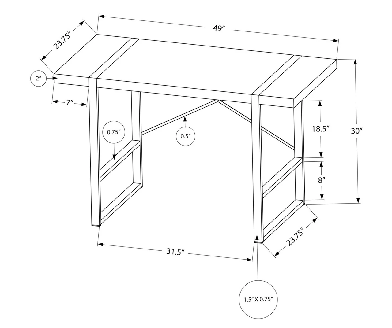 Monarch Paneled Metal Computer Desk 12 Monarch Paneled Metal Computer Desk - Image 10