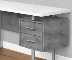 Faux Concrete & White 3-Drawer L-Shaped Corner Desk 9 Faux Concrete & White 3-Drawer L-Shaped Corner Desk -Furniture Series Sales 810527349 3