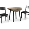Dark Taupe & Black Metal 3-Piece Dining Set -Furniture Series Sales 810527363 2