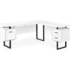 White & Black 3-Drawer L-Shaped Corner Desk 2 White & Black 3-Drawer L-Shaped Corner Desk -Furniture Series Sales 810527374 2