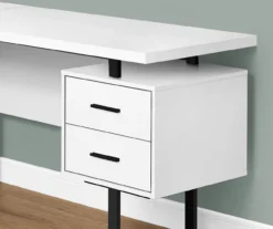 White & Black 3-Drawer L-Shaped Corner Desk 9 White & Black 3-Drawer L-Shaped Corner Desk -Furniture Series Sales 810527374 3