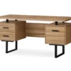 Light Brown Reclaimed Wood Look Reversible Computer Desk -Furniture Series Sales 810533366 2