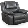 Paulson Gray Faux Leather Swivel Gliding Recliner