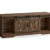60" Reclaimed Brown Wood Look Sliding Barn Door TV Stand -Furniture Series Sales 810535764 2