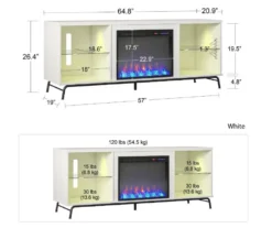 Newland White Electric Fireplace Console -Furniture Series Sales 810538184 6