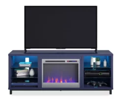 70" Intrepid Navy Deluxe Electric Fireplace Console -Furniture Series Sales 810538244 2