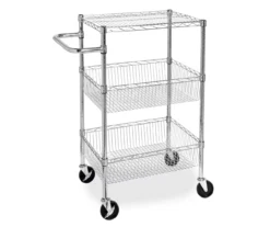 Chrome 3-Shelf Storage Cart -Furniture Series Sales 810539919 3