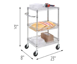 Chrome 3-Shelf Storage Cart -Furniture Series Sales 810539919 5