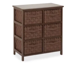 Brown 6-Drawer Woven Strap Chest 7 Brown 6-Drawer Woven Strap Chest -Furniture Series Sales 810539931 3