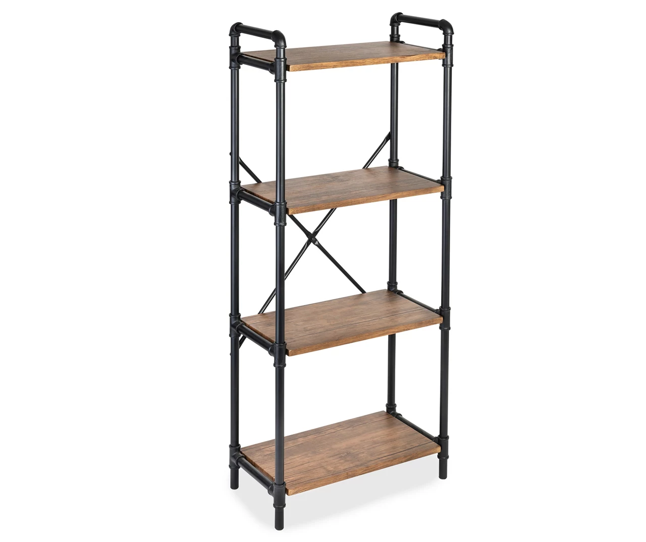 Black Industrial 4-Tier Bookshelf 5 Black Industrial 4-Tier Bookshelf - Image 3