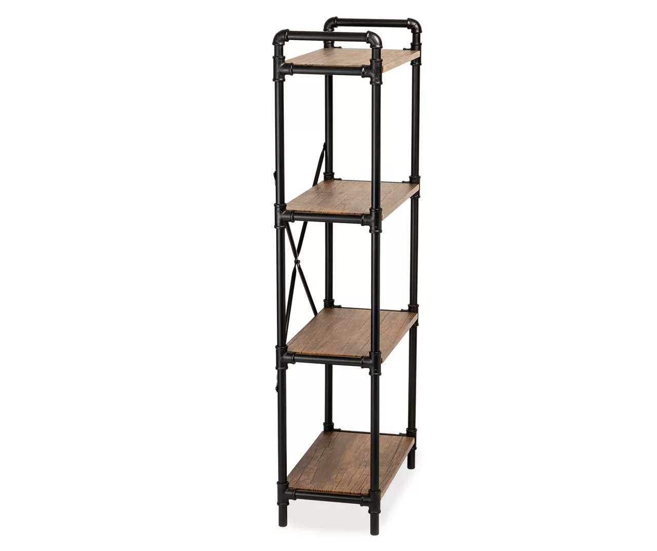 Black Industrial 4-Tier Bookshelf 6 Black Industrial 4-Tier Bookshelf - Image 4