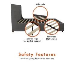 CosmoLiving Mercer Wingback Linen Bed -Furniture Series Sales 810541029 6