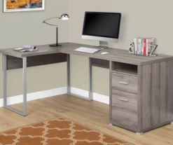 Monarch Metal 2-Drawer L-Shaped Computer Desk -Furniture Series Sales 810542429 1