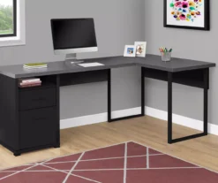 Monarch Metal 2-Drawer L-Shaped Computer Desk -Furniture Series Sales 810542430 1