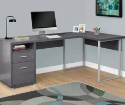 Monarch Metal 2-Drawer L-Shaped Computer Desk -Furniture Series Sales 810542512 1