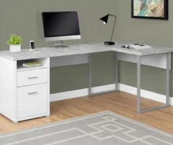 Monarch Metal 2-Drawer L-Shaped Computer Desk -Furniture Series Sales 810542513 1