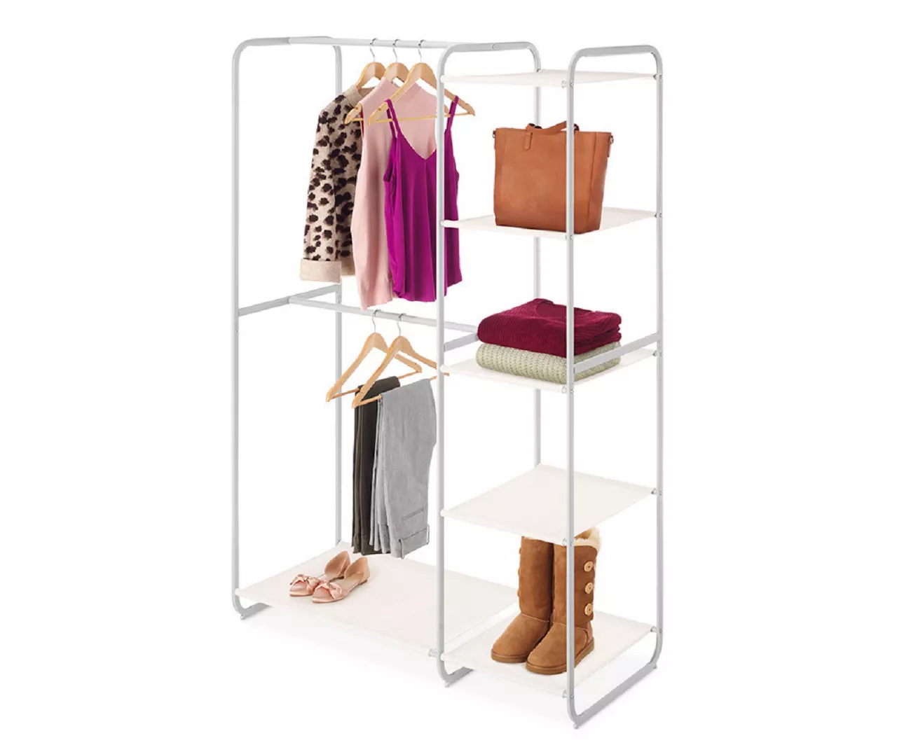 White Double-Rod Open Closet 2 White Double-Rod Open Closet