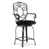 Nate Bronze Faux Leather Upholstered Crested Back Counter Stool
