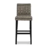 Liz Black & White Upholstered Ikat Pattern Driftwood Bar Stool -Furniture Series Sales 810543084 1