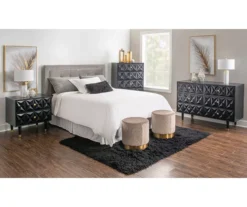 Urban Fresh Black & Gold 6-Drawer Textured Geometric Dresser -Furniture Series Sales 810543103 2