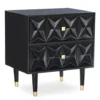 Urban Fresh Black & Gold 2-Drawer Textured Geometric Nightstand 2 Urban Fresh Black & Gold 2-Drawer Textured Geometric Nightstand -Furniture Series Sales 810543105 1