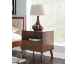 Shay Walnut 1-Drawer Wood Nightstand -Furniture Series Sales 810543117 2