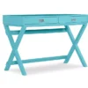 Cami Blue X-Base Campaign Style Writing Desk -Furniture Series Sales 810543182 1