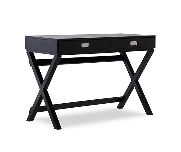 Cami Black X-Base Campaign Style Writing Desk 3 Cami Black X-Base Campaign Style Writing Desk