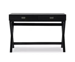 Cami Black X-Base Campaign Style Writing Desk 9 Cami Black X-Base Campaign Style Writing Desk -Furniture Series Sales 810543183 3