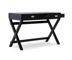 Cami Black X-Base Campaign Style Writing Desk 10 Cami Black X-Base Campaign Style Writing Desk -Furniture Series Sales 810543183 4