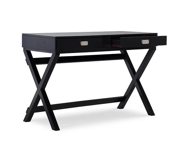 Cami Black X-Base Campaign Style Writing Desk 6 Cami Black X-Base Campaign Style Writing Desk - Image 4