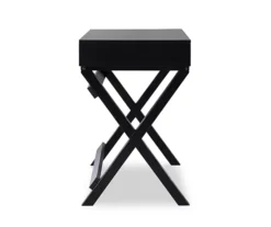 Cami Black X-Base Campaign Style Writing Desk 11 Cami Black X-Base Campaign Style Writing Desk -Furniture Series Sales 810543183 5