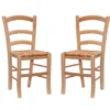 Bordeaux Natural Handwoven Ladder Back Side Chairs, 2-Pack -Furniture Series Sales 810543191 A0 1