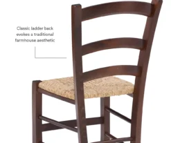 Bordeaux Walnut Handwoven Ladder Back Side Chairs, 2-Pack 17 Bordeaux Walnut Handwoven Ladder Back Side Chairs, 2-Pack -Furniture Series Sales 810543200 A8 2