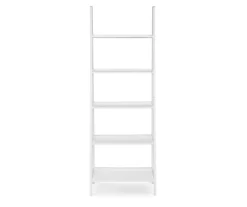 Boston White Wood 5-Shelf Ladder Bookcase -Furniture Series Sales 810543215 3