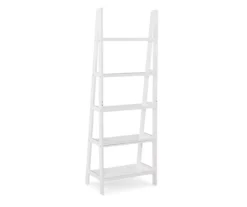 Boston White Wood 5-Shelf Ladder Bookcase -Furniture Series Sales 810543215 4