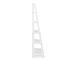 Boston White Wood 5-Shelf Ladder Bookcase -Furniture Series Sales 810543215 5