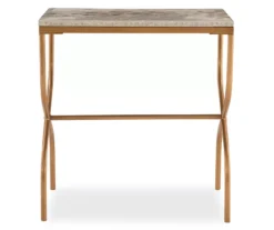 Global Designs Gold Geometric Capiz Mosaic Fish Pattern Accent Table -Furniture Series Sales 810543217 3