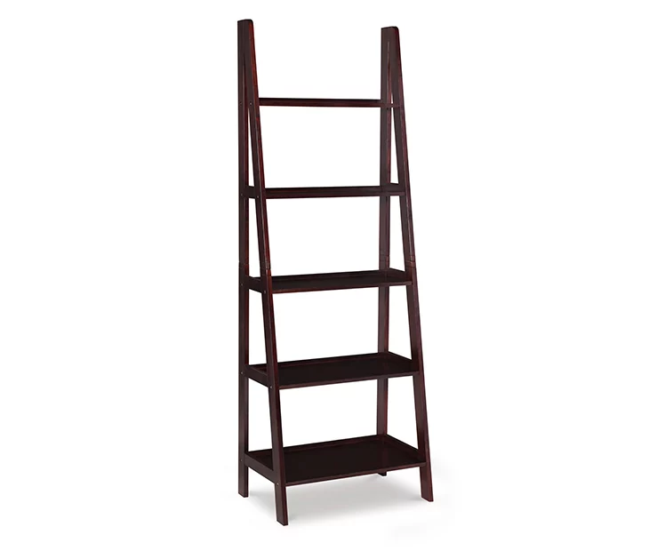 Boston Espresso 5-Shelf Wooden Ladder Bookcase 4 Boston Espresso 5-Shelf Wooden Ladder Bookcase - Image 2