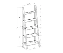 Boston Espresso 5-Shelf Wooden Ladder Bookcase 19 Boston Espresso 5-Shelf Wooden Ladder Bookcase -Furniture Series Sales 810543223 A8