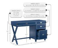 Kari Royal Blue 4-Drawer Office Desk 23 Kari Royal Blue 4-Drawer Office Desk -Furniture Series Sales 810543245 D8 12