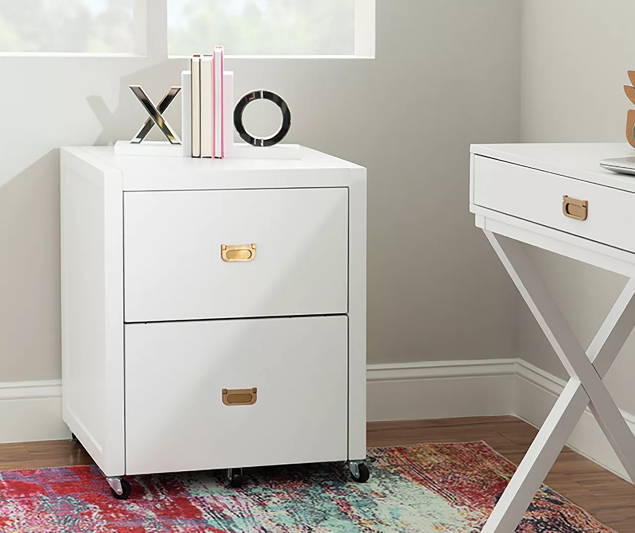 Kari White 2-Drawer Rolling Filing Cabinet 4 Kari White 2-Drawer Rolling Filing Cabinet - Image 2