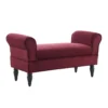 Elsie Berry & Dark Mahogany Upholstered Rolled Arm Bench -Furniture Series Sales 810543272 1