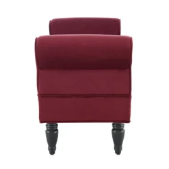 Elsie Berry & Dark Mahogany Upholstered Rolled Arm Bench -Furniture Series Sales 810543272 4