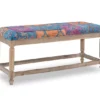 Moroccan Tapestry Upholstered Rustic Driftwood Bench -Furniture Series Sales 810543273 1
