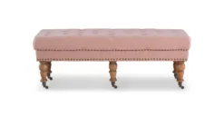 Claire Linen Upholstered Rolling Bench -Furniture Series Sales 810543277 6