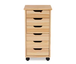 Craft Mate Natural Wood 6-Drawer Rolling Storage Cart 9 Craft Mate Natural Wood 6-Drawer Rolling Storage Cart -Furniture Series Sales 810543290 3