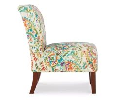 Danna Multicolor Upholstered Paisley Curved Back Slipper Chair -Furniture Series Sales 810543301 3